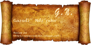Gazsó Nándor névjegykártya