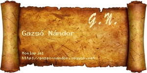Gazsó Nándor névjegykártya