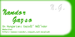 nandor gazso business card