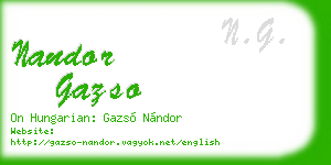 nandor gazso business card